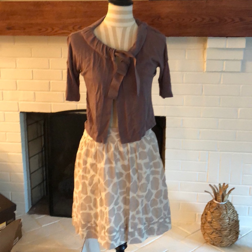 Animal print skirt and matching cardigan